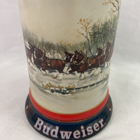 Vtg Budweiser Holiday Susan Sampson 90 Beer Stein - Picture 3 of 7